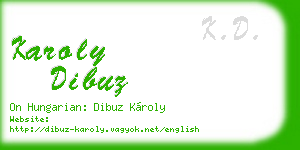 karoly dibuz business card